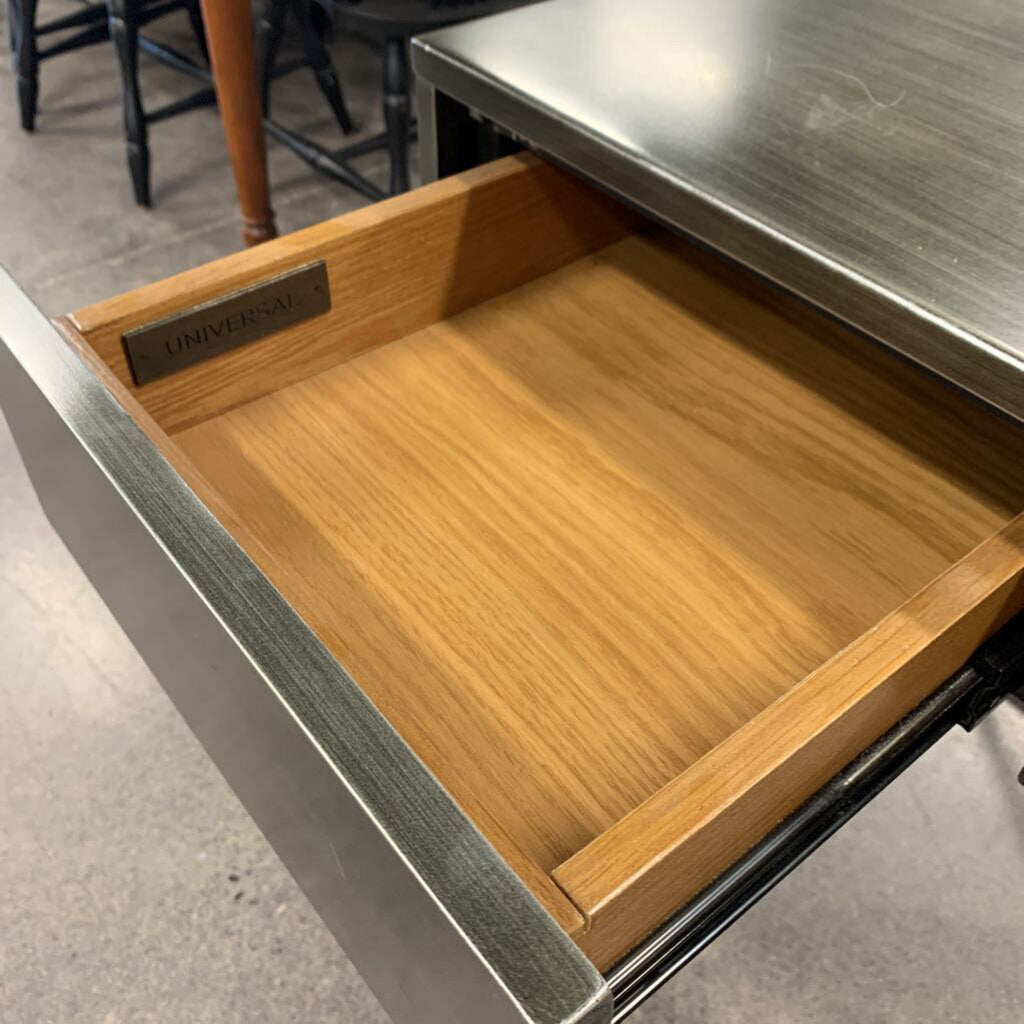 Metallic Wood Desk AS IS