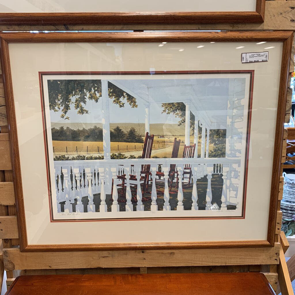 Three Red Rockers Framed Print