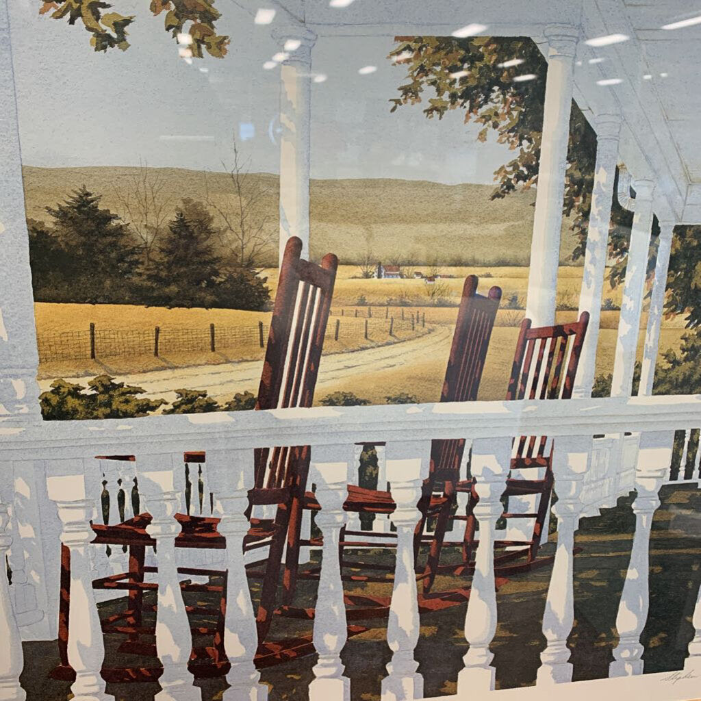 Three Red Rockers Framed Print