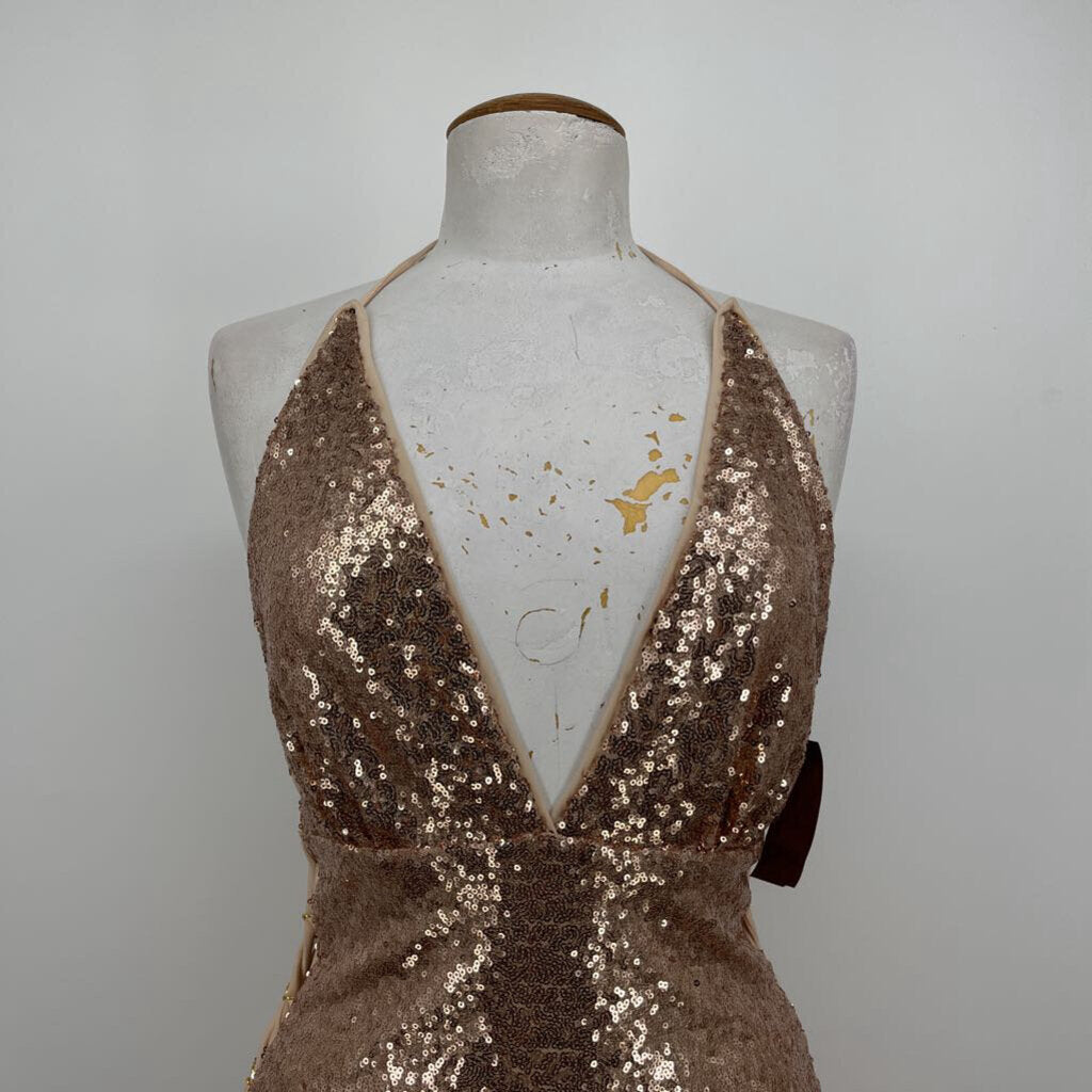 Wow Couture Sequened Halter Dress