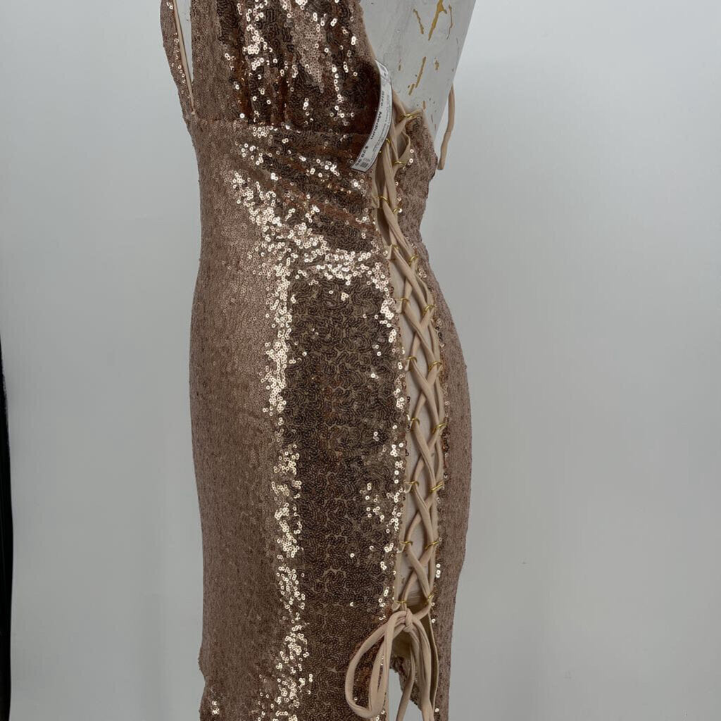 Wow Couture Sequened Halter Dress