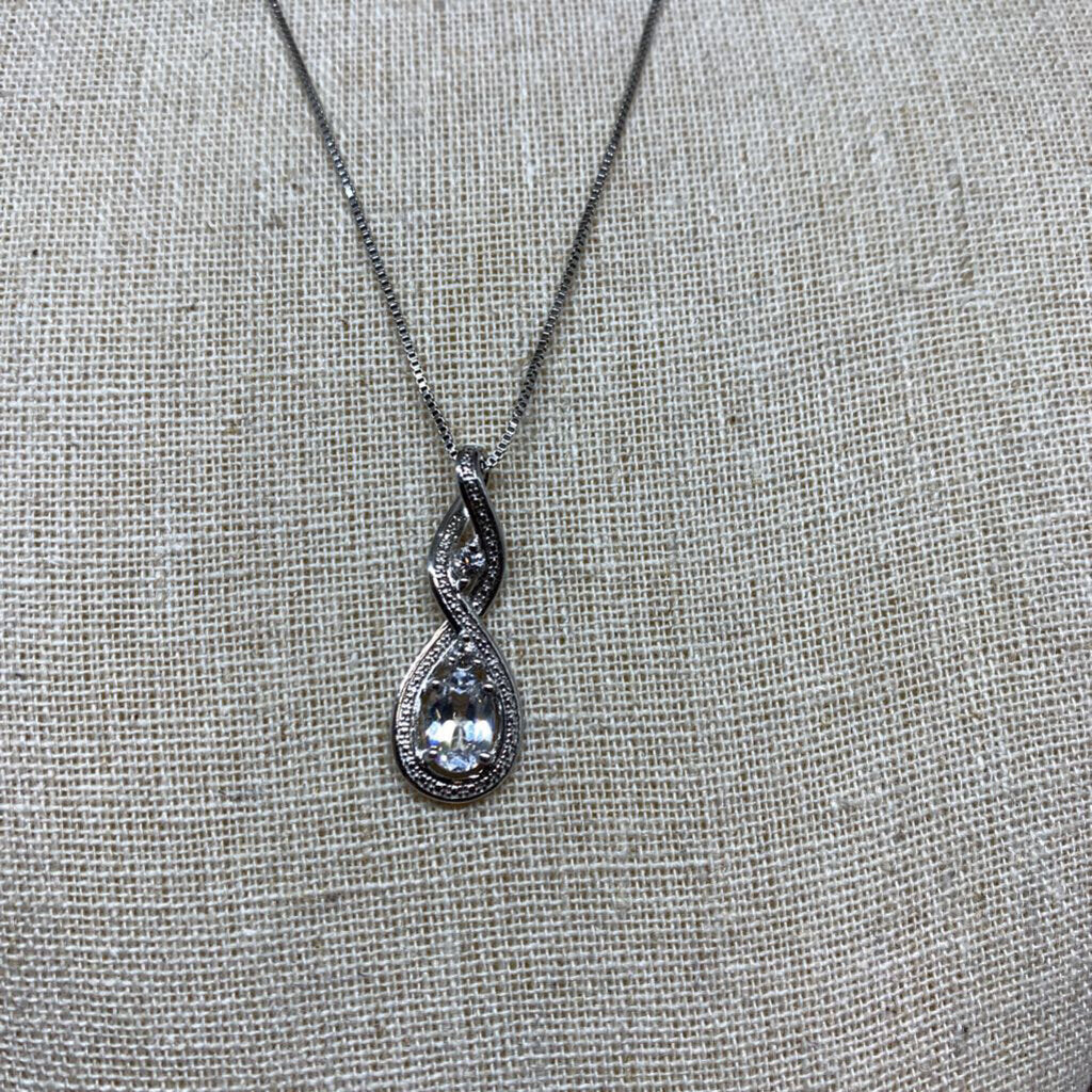 Sterling Sapphire Infinity Necklace