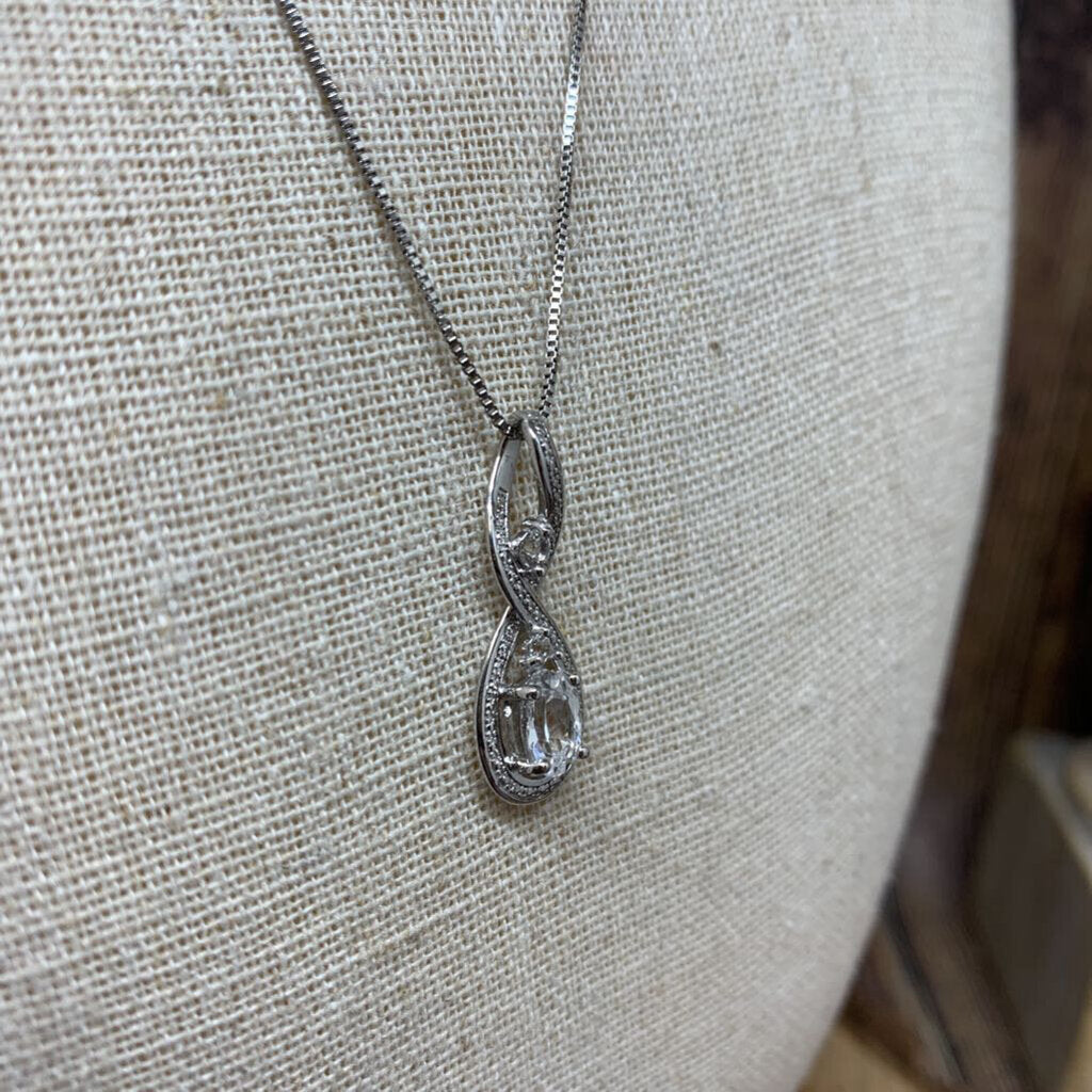 Sterling Sapphire Infinity Necklace