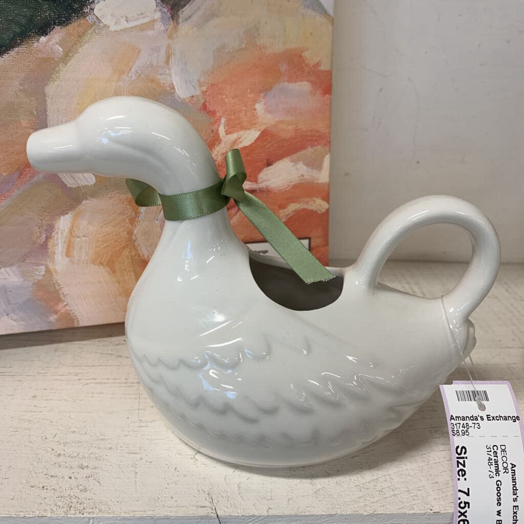 Ceramic Goose w Bow