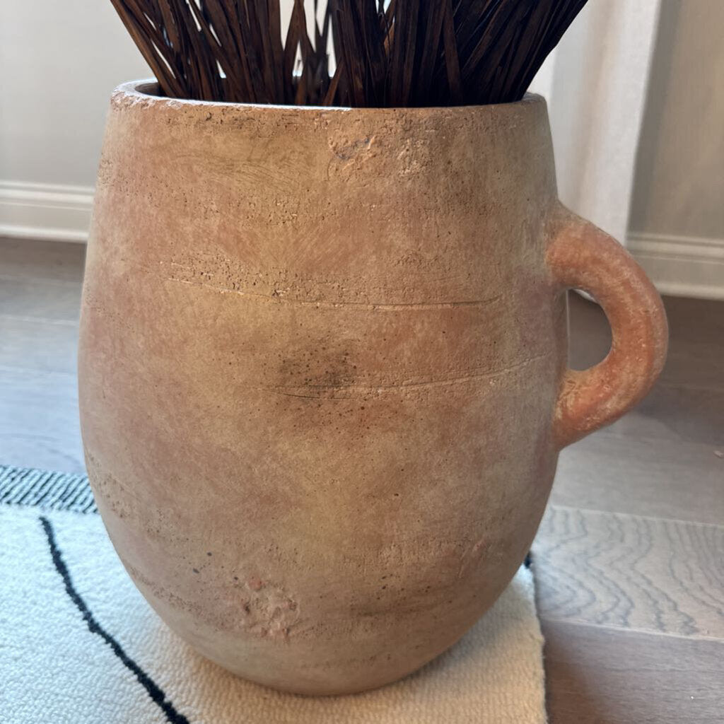 Texured Ceramic Vase with Brown Branches