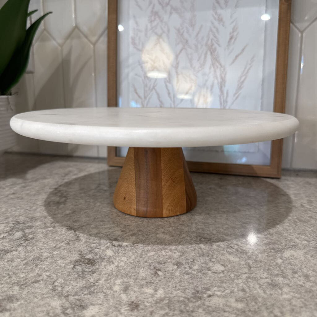 Marble/Wood Cake Stand