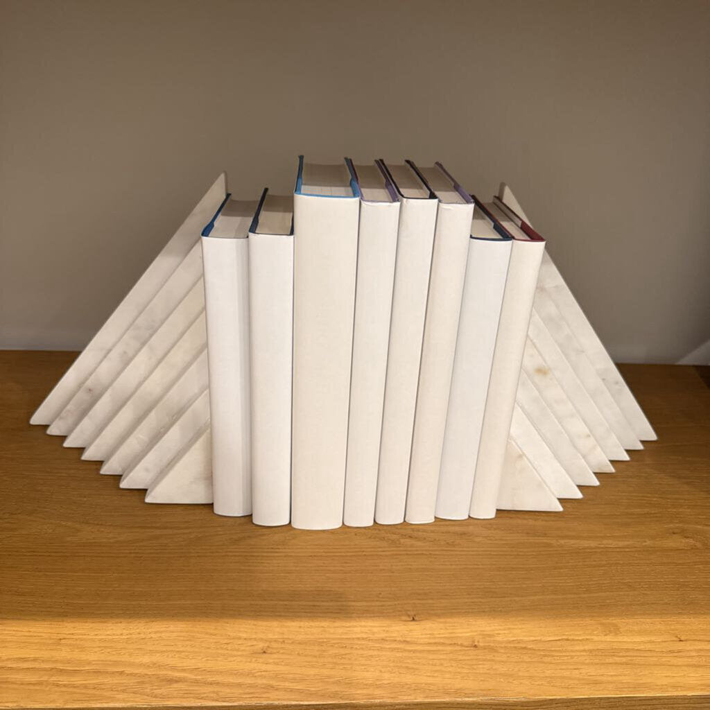Marble Bookends with 8 Books