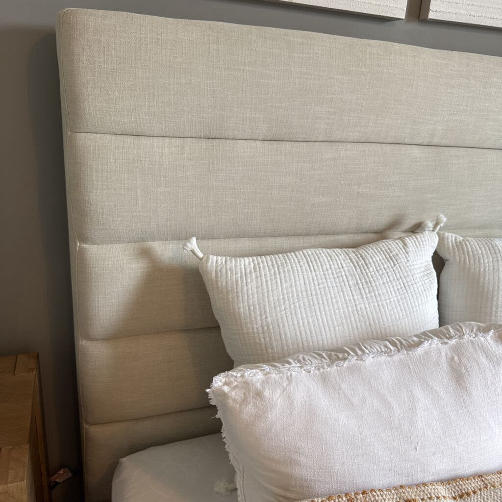 Tufted Upholstered Bed with Mattress and Bedding