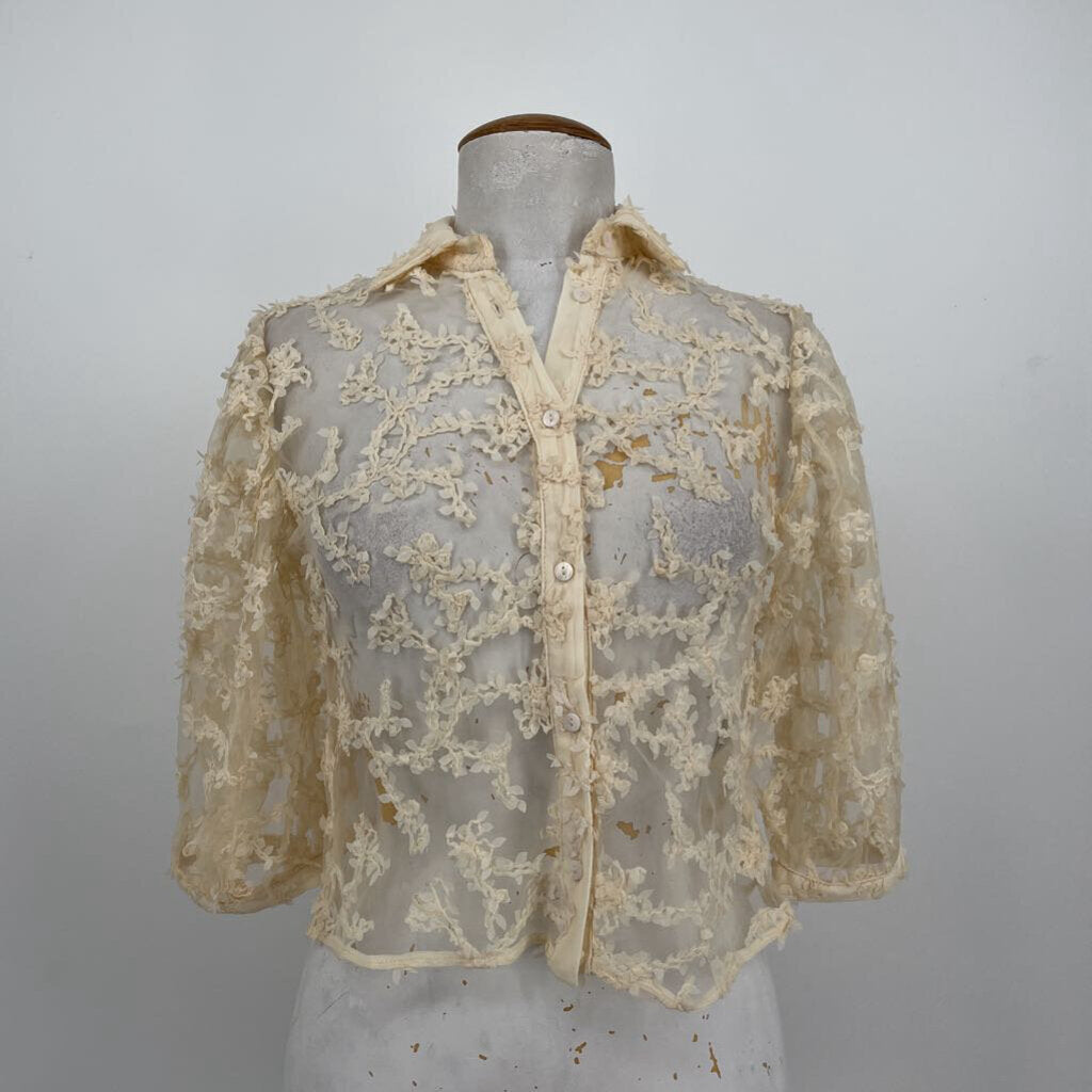 Zara 3/4 Slv Sheer Shirt