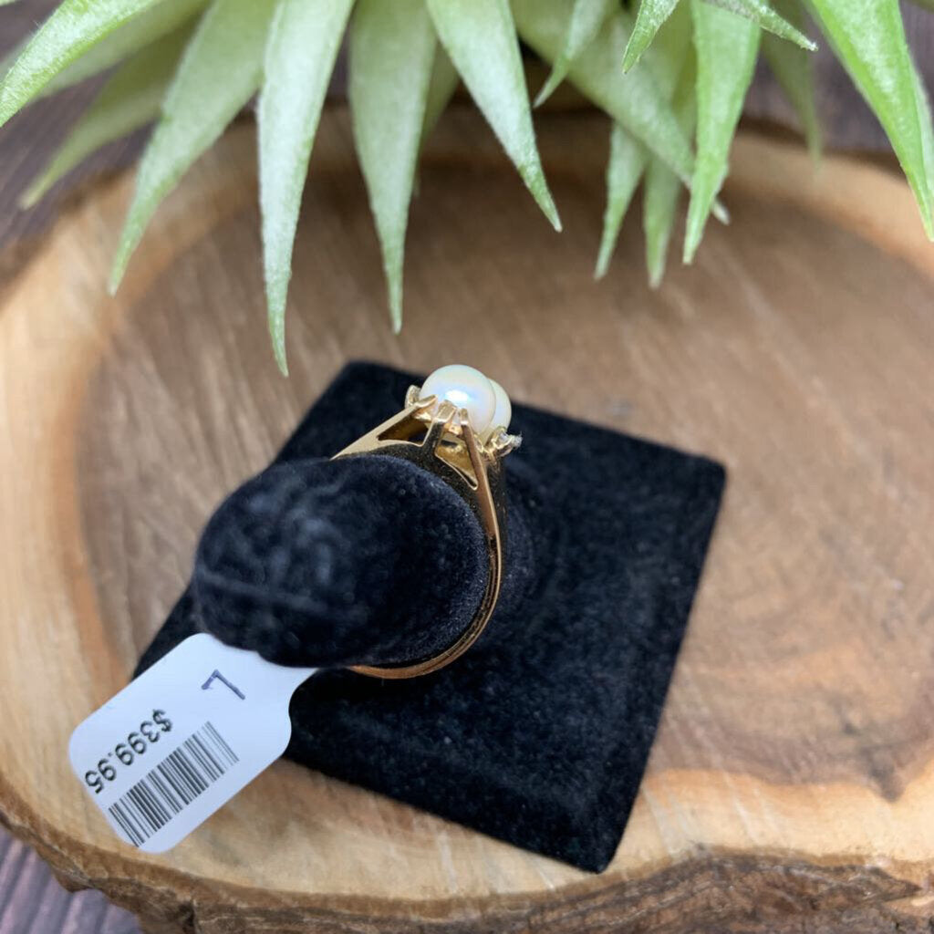 14k Pearl/Diamond Ring