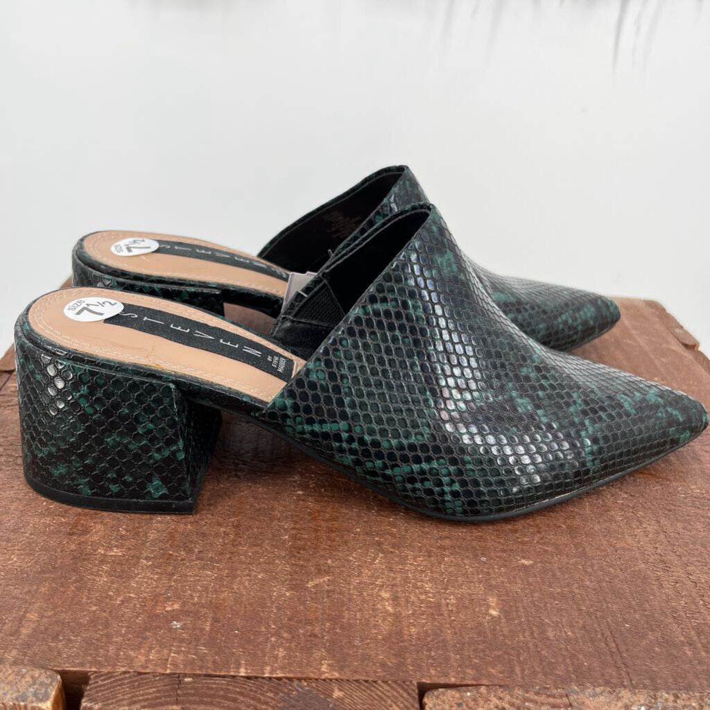 Steven Snake Print Mules
