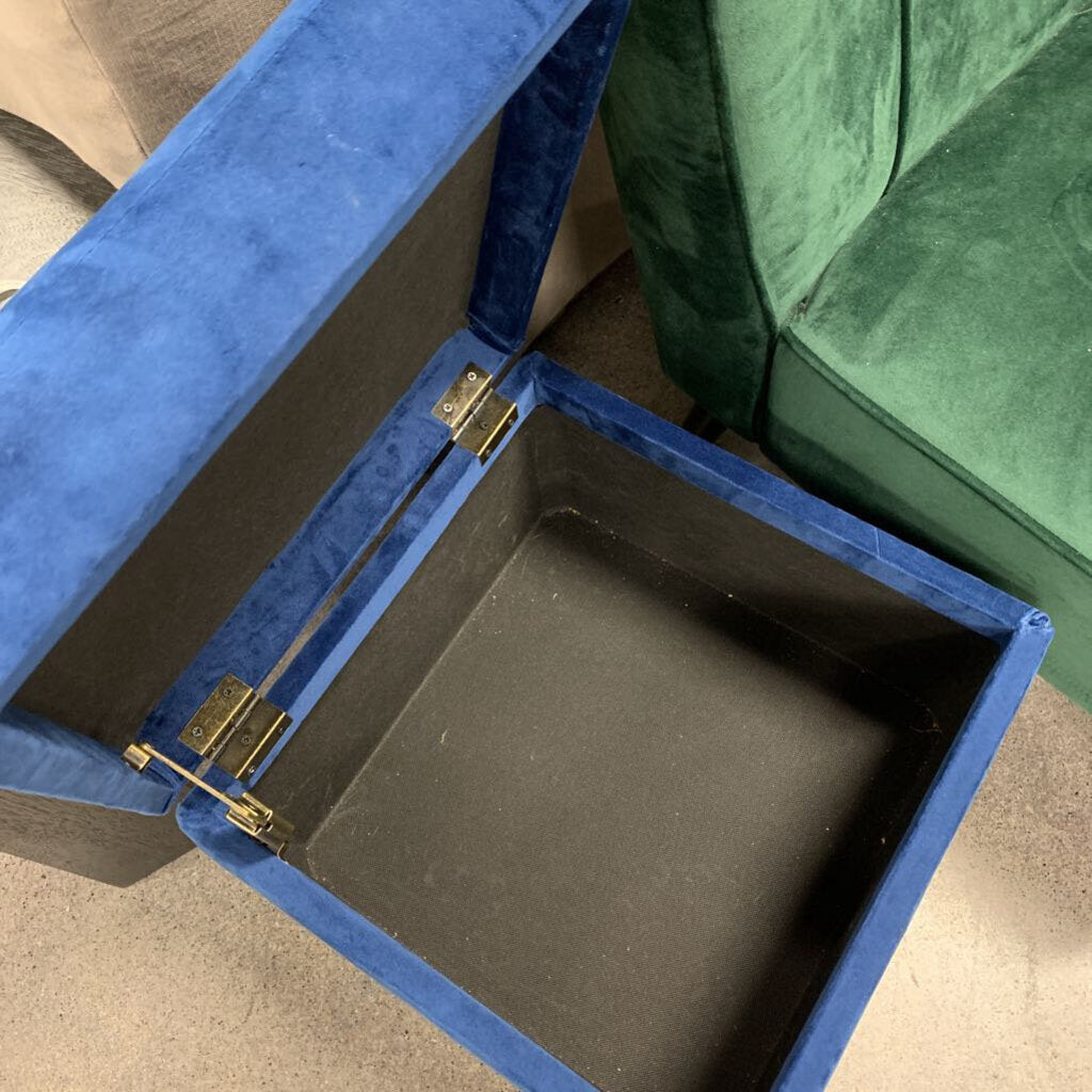 Velour Storage Ottoman AS IS