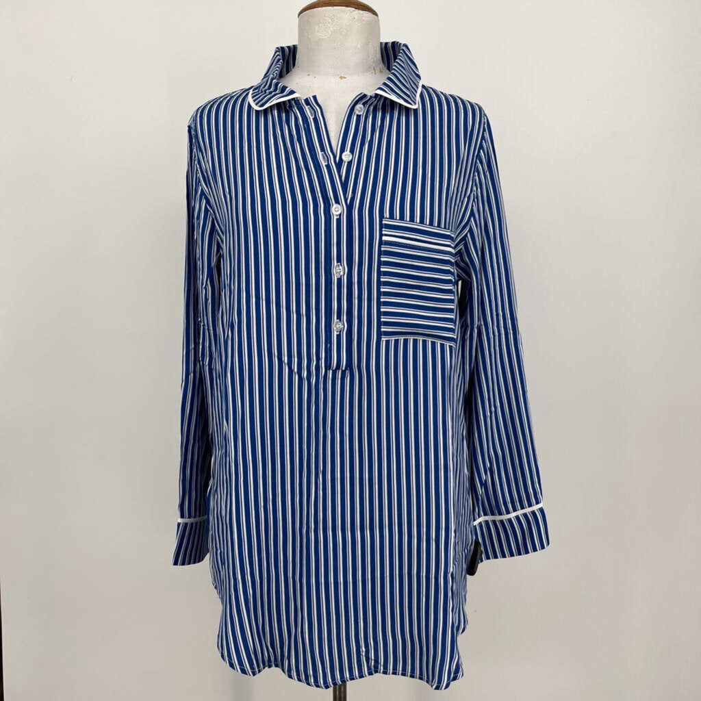 Plush L/s Striped Pajama Shirt