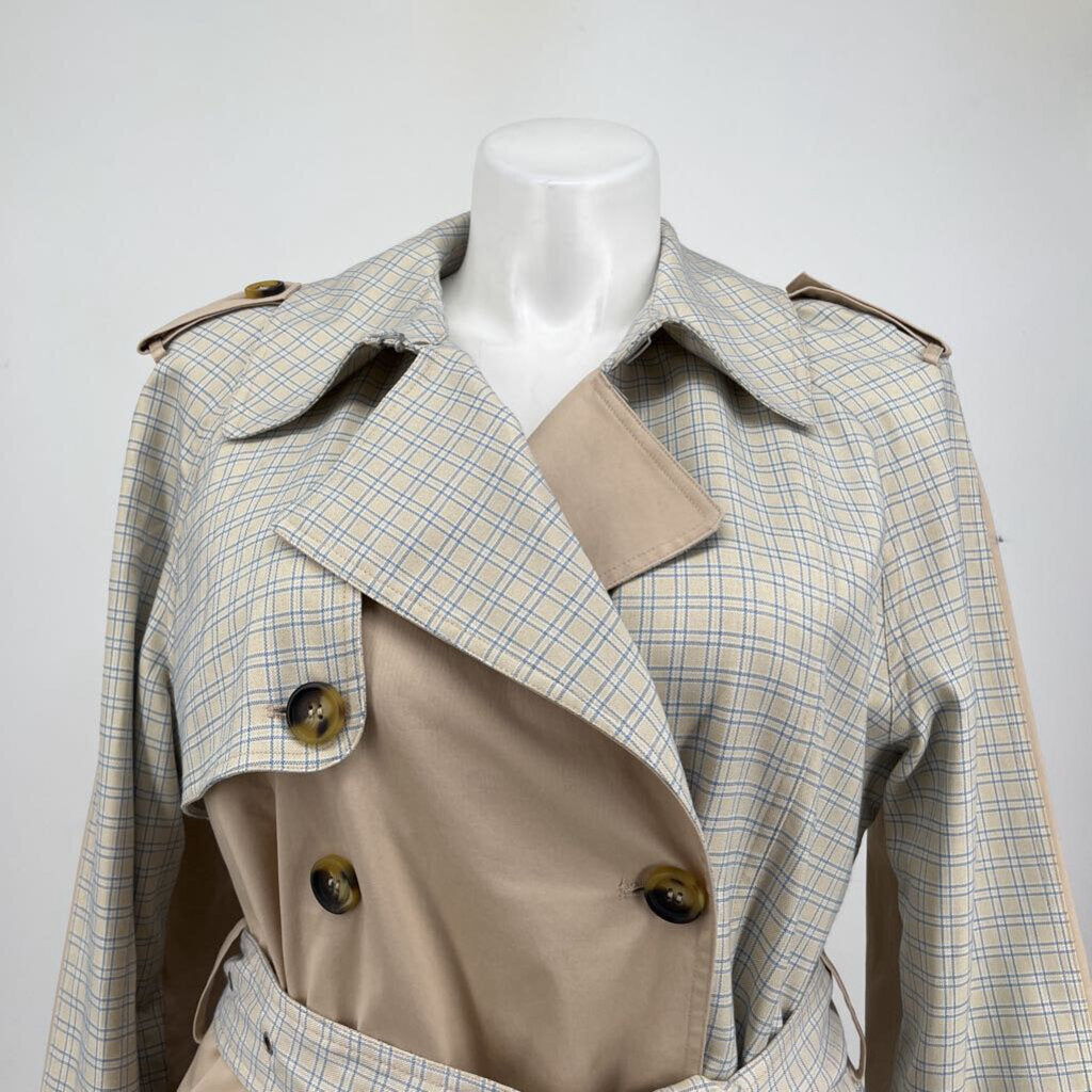 Avec Les Filles Plaid Trench Coat
