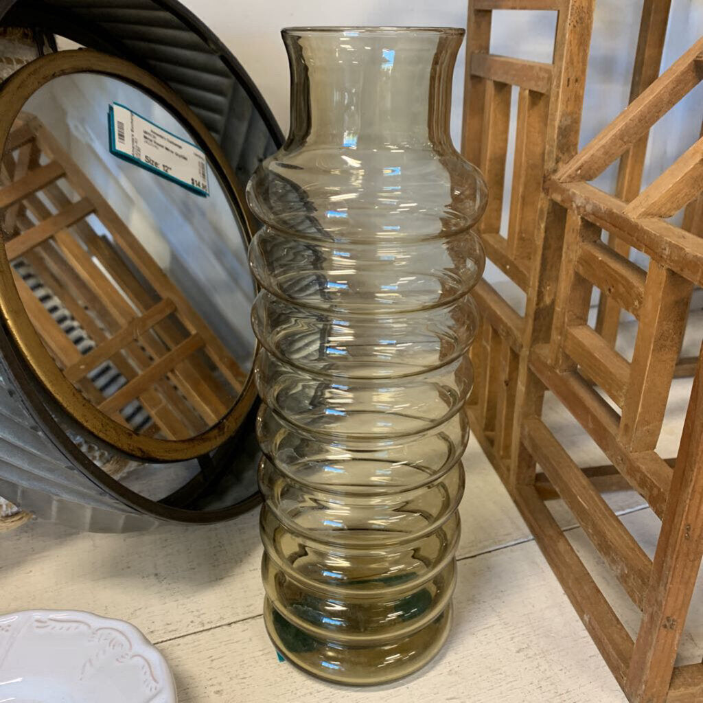 Ridged Glass Vase