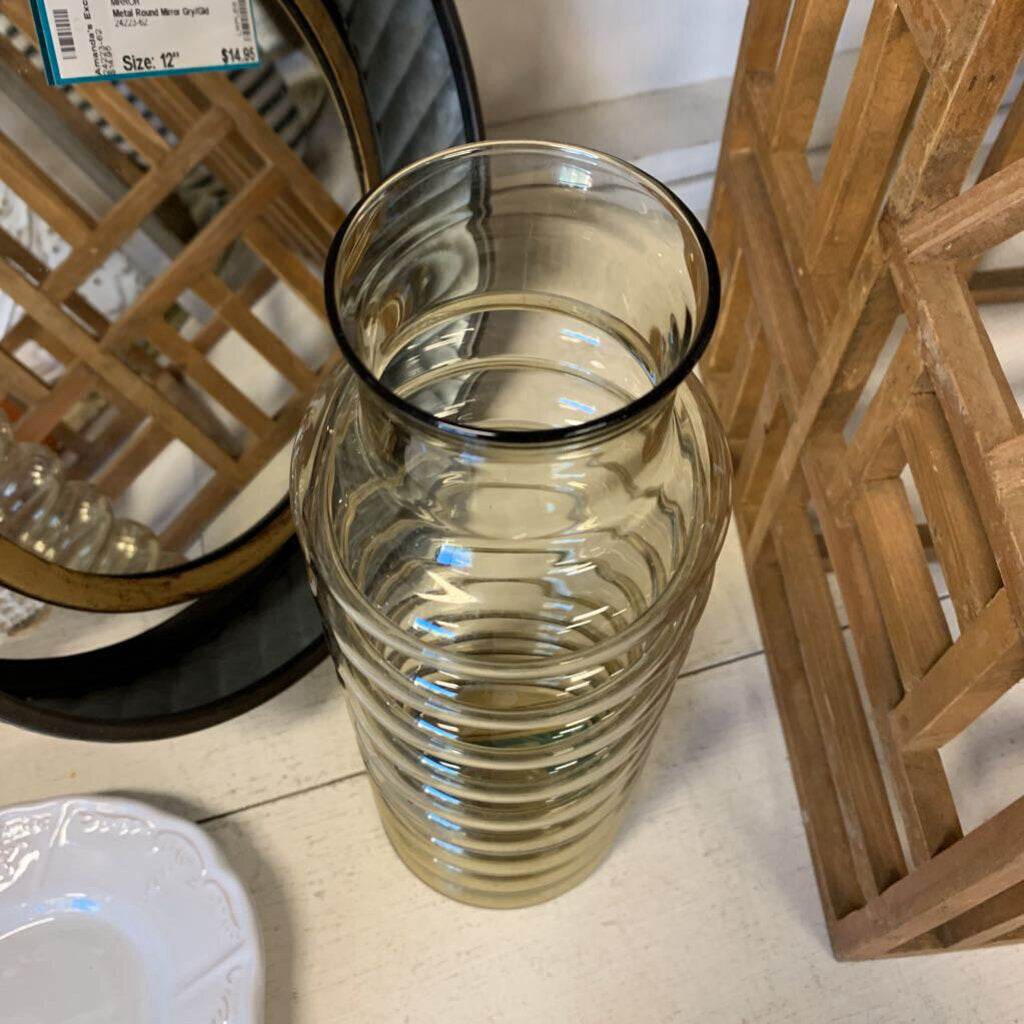 Ridged Glass Vase