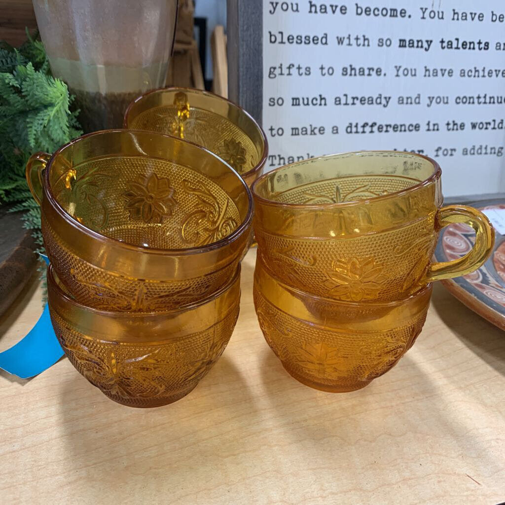 Amber Glass Mug Set