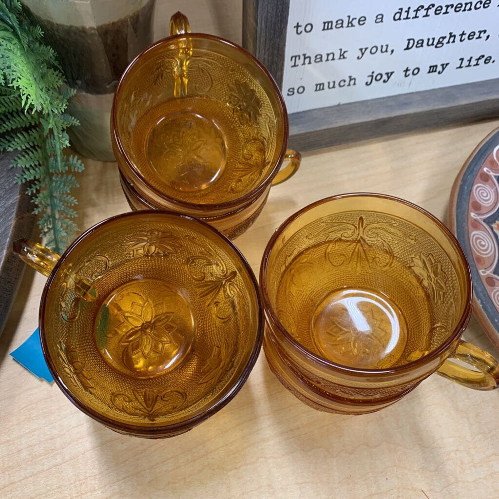 Amber Glass Mug Set