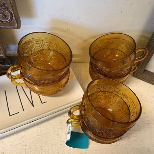 Amber Glass Mug Set