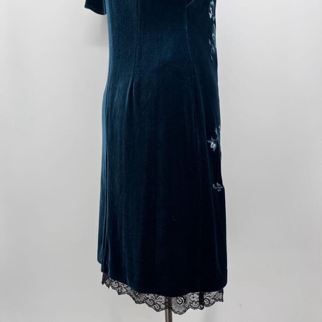WHBM S/s Floral Velvet Dress