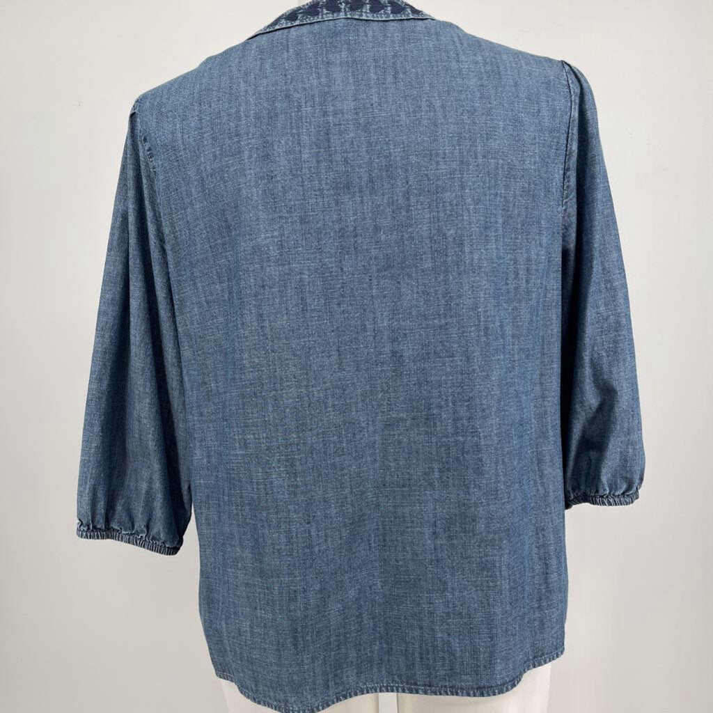 Chicos 3/4 Slv Floral Shirt