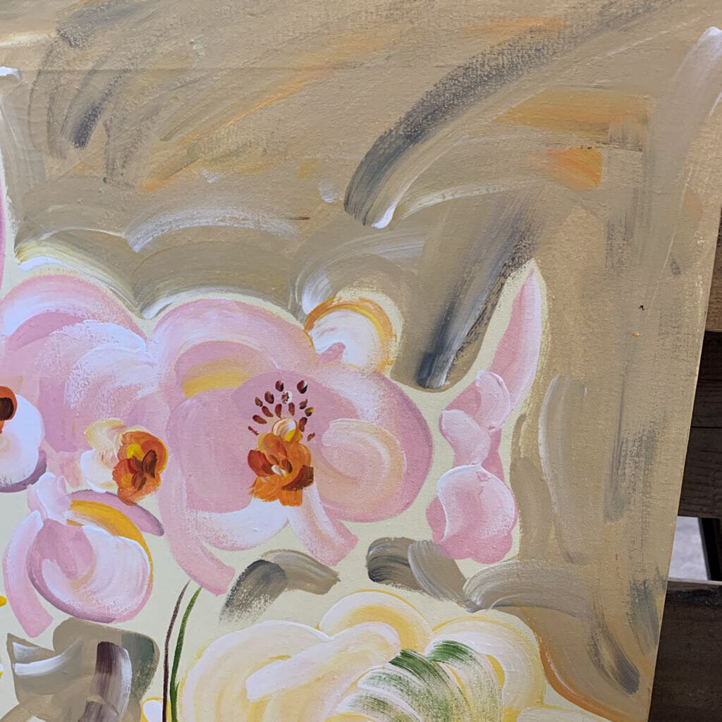 Hand Painted Orchids on Canvas