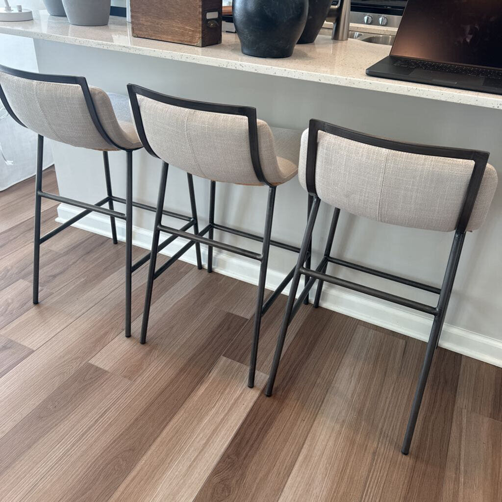 Linen & Metal Counter Stools