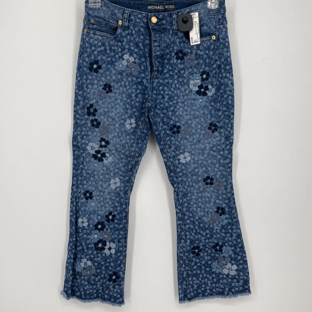 MK Floral Kick Crop Jeans