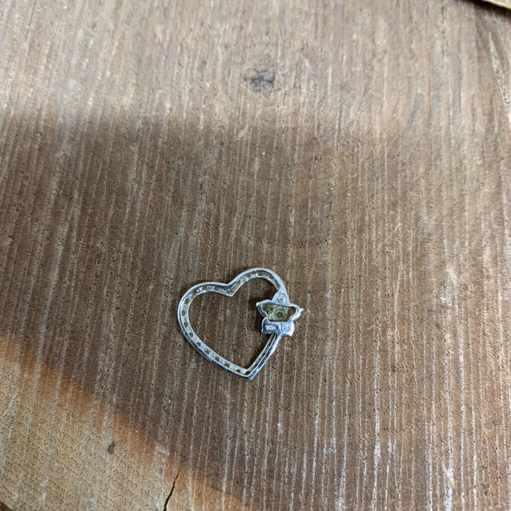 10k WG Diamond Heart Pendant