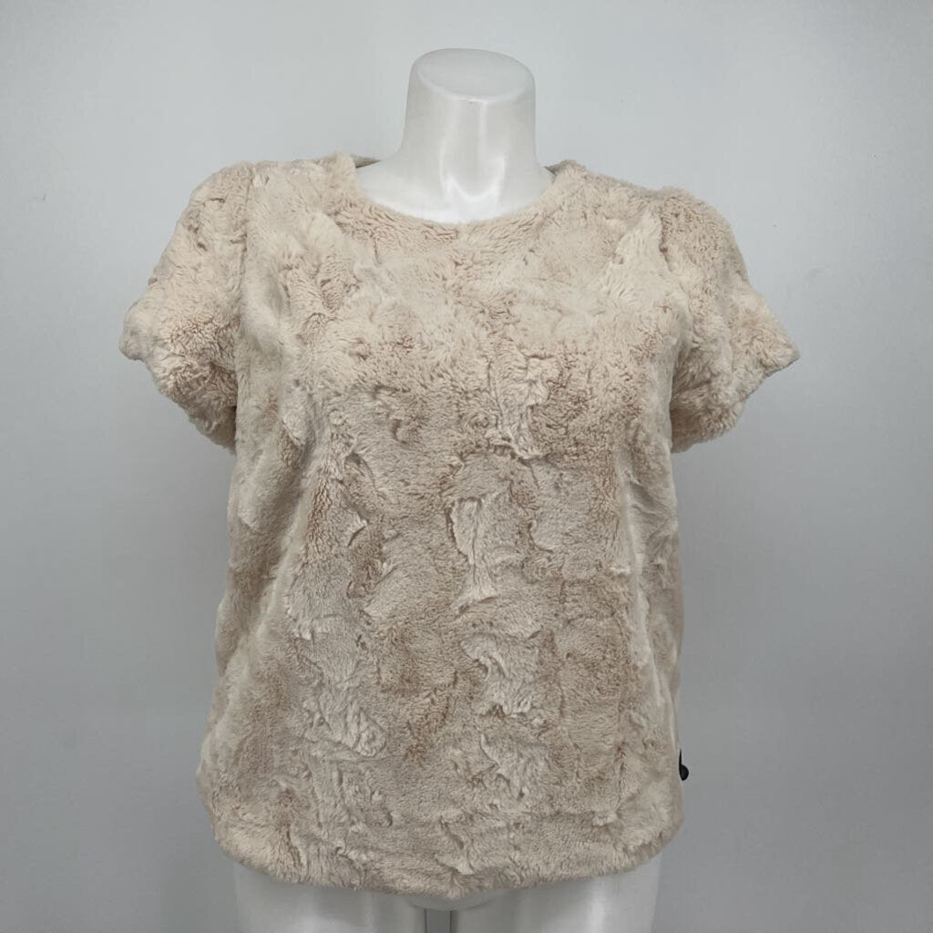 Anthropologie S/s Faux Fur Shirt