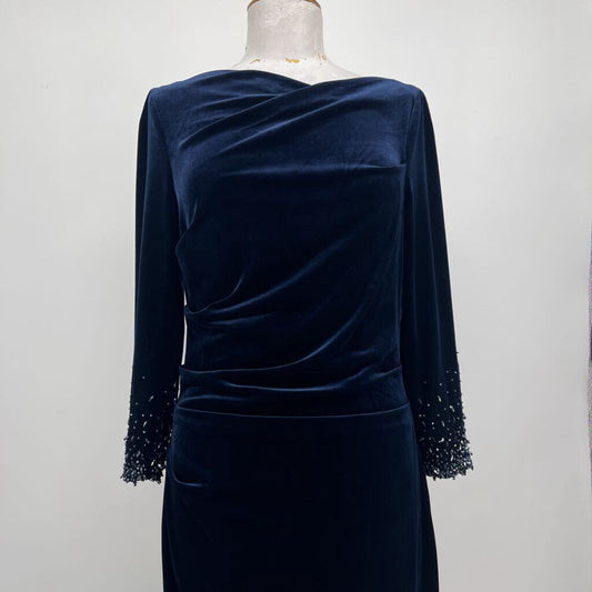 Teri Jon L/s Velvet Dress