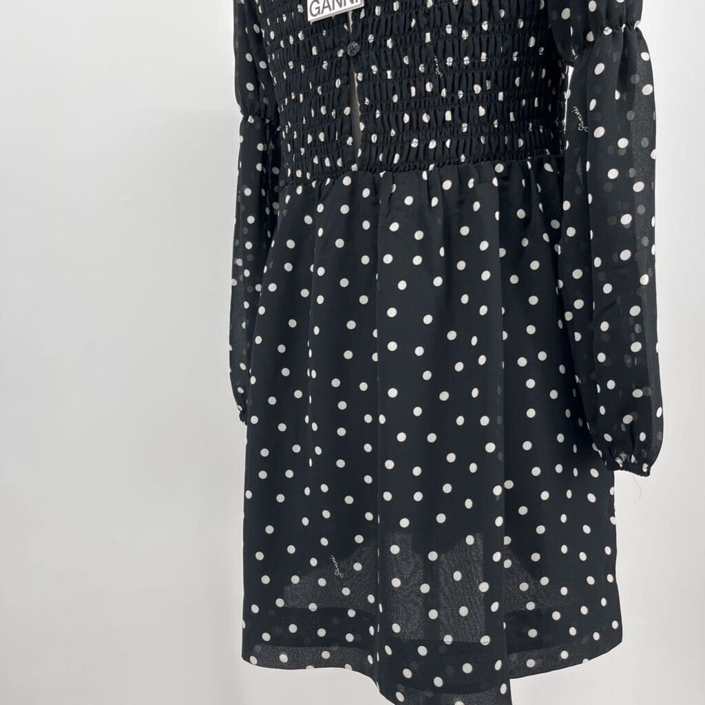 Ganni L/s Polka Dot Dress