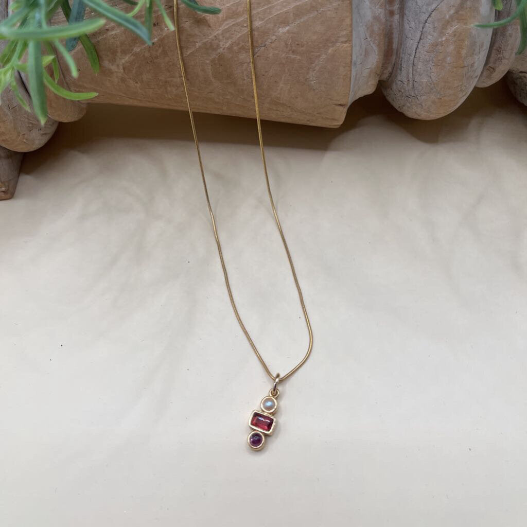 14k/Ster Gem Ncklc