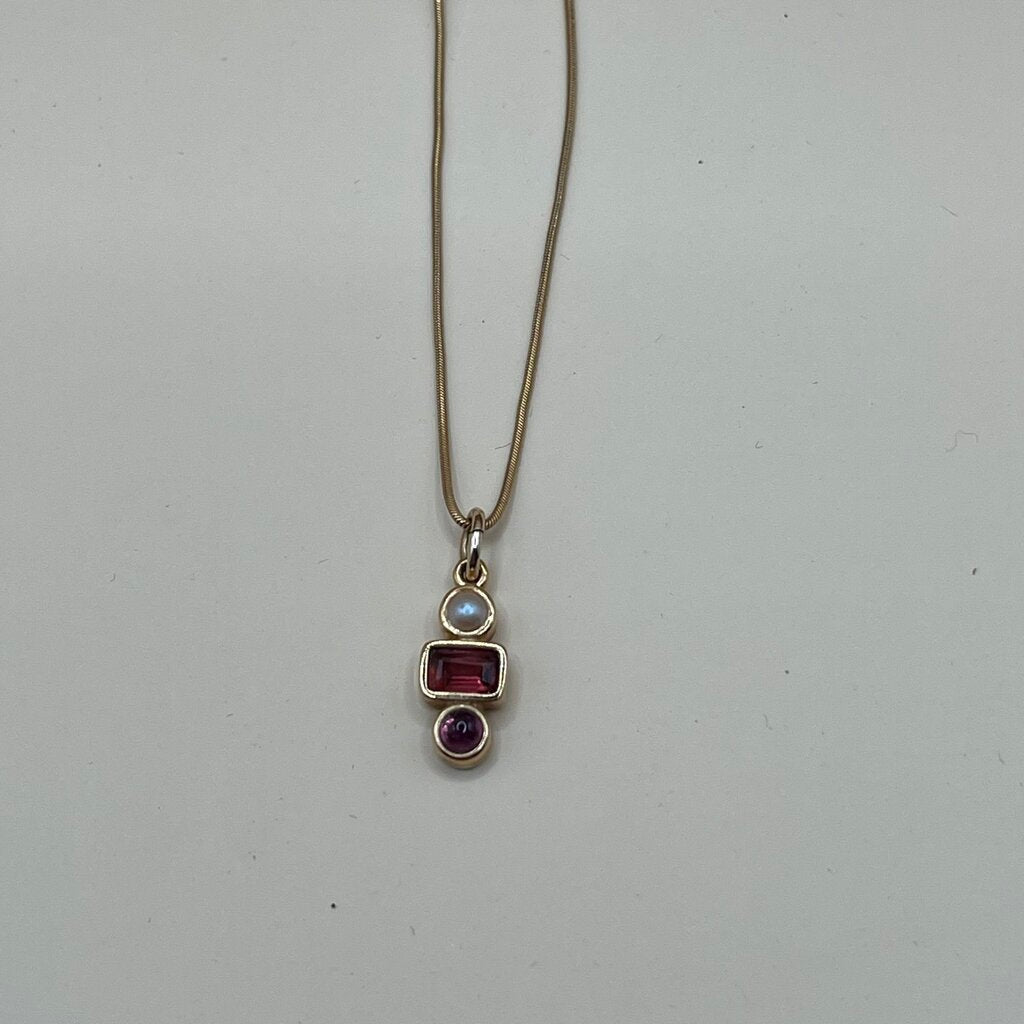 14k/Ster Gem Ncklc