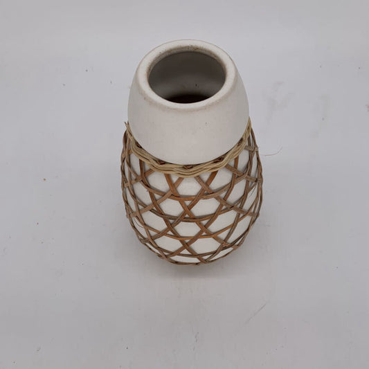 Ceramic Vase w/ Rattan