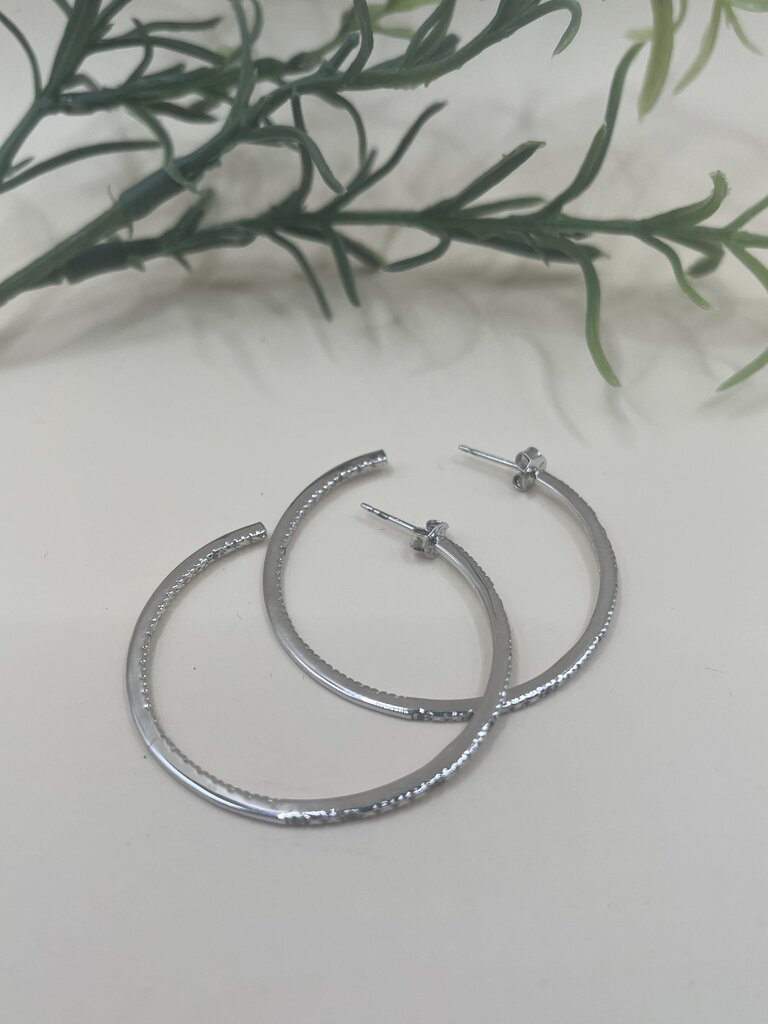 Sterling/Diamond Hoops