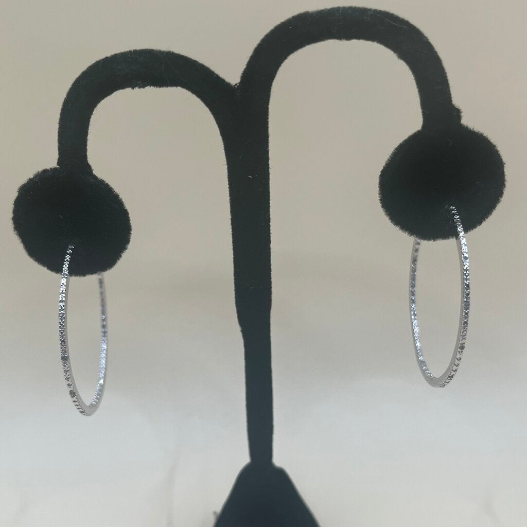 Sterling/Diamond Hoops