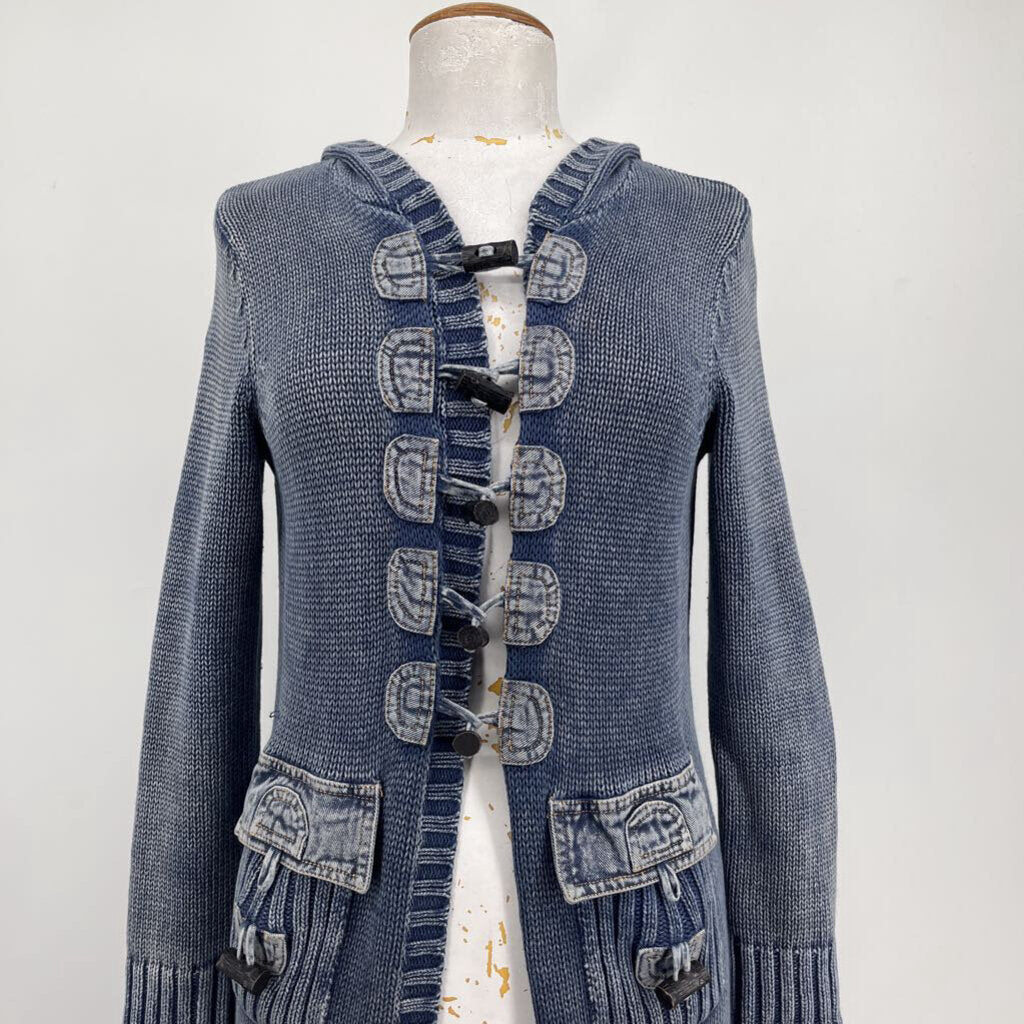 PBJ Blues Toggle Button Cardigan