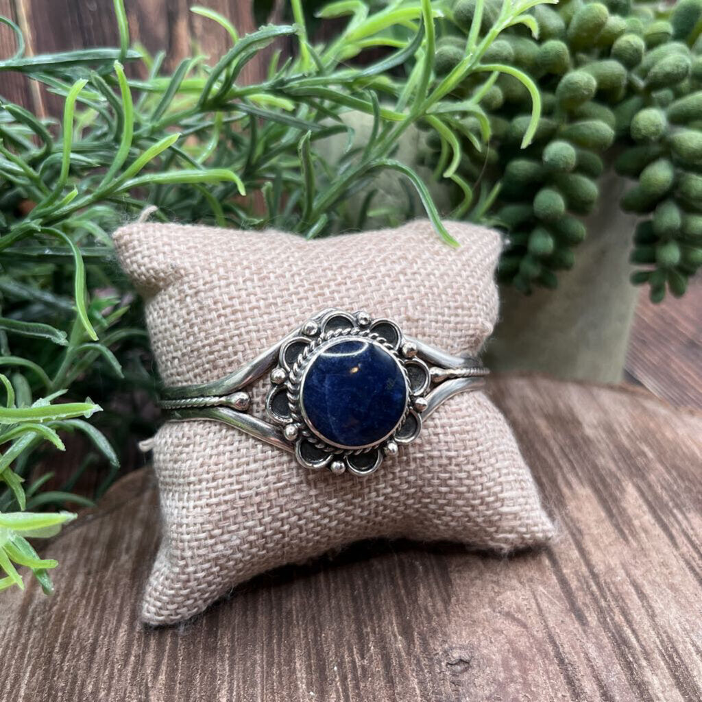 Taxco Sterling and Blue Stone Cuff