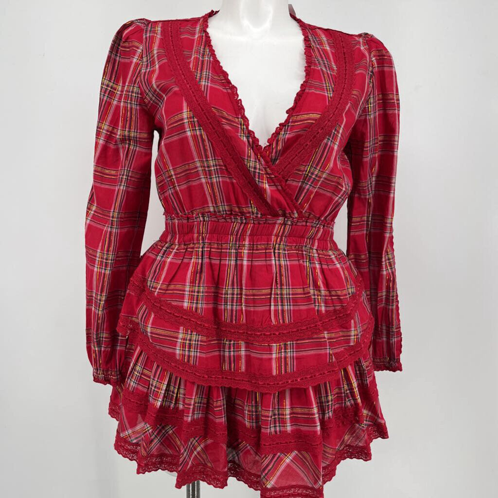 Loveshack Fancy L/s Plaid Dress