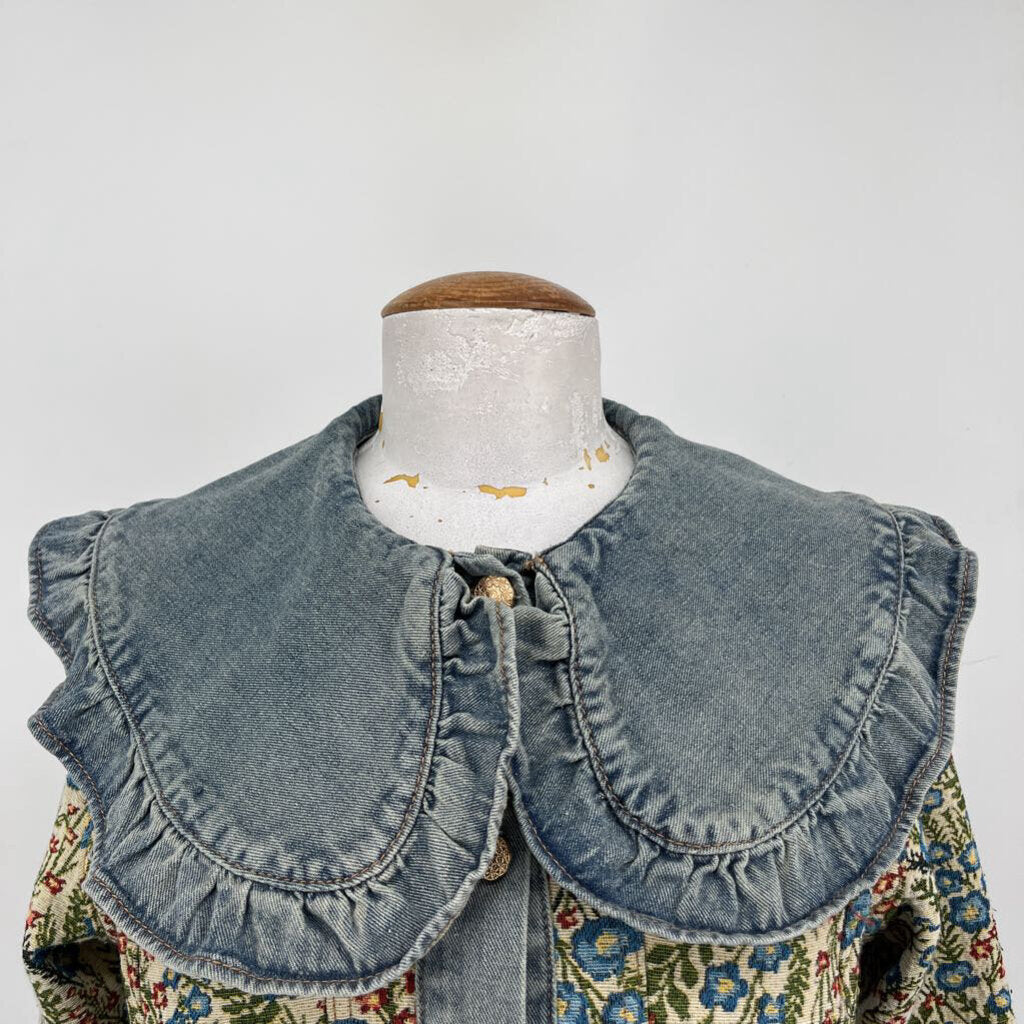 Floral Tapestry & Denim Jacket