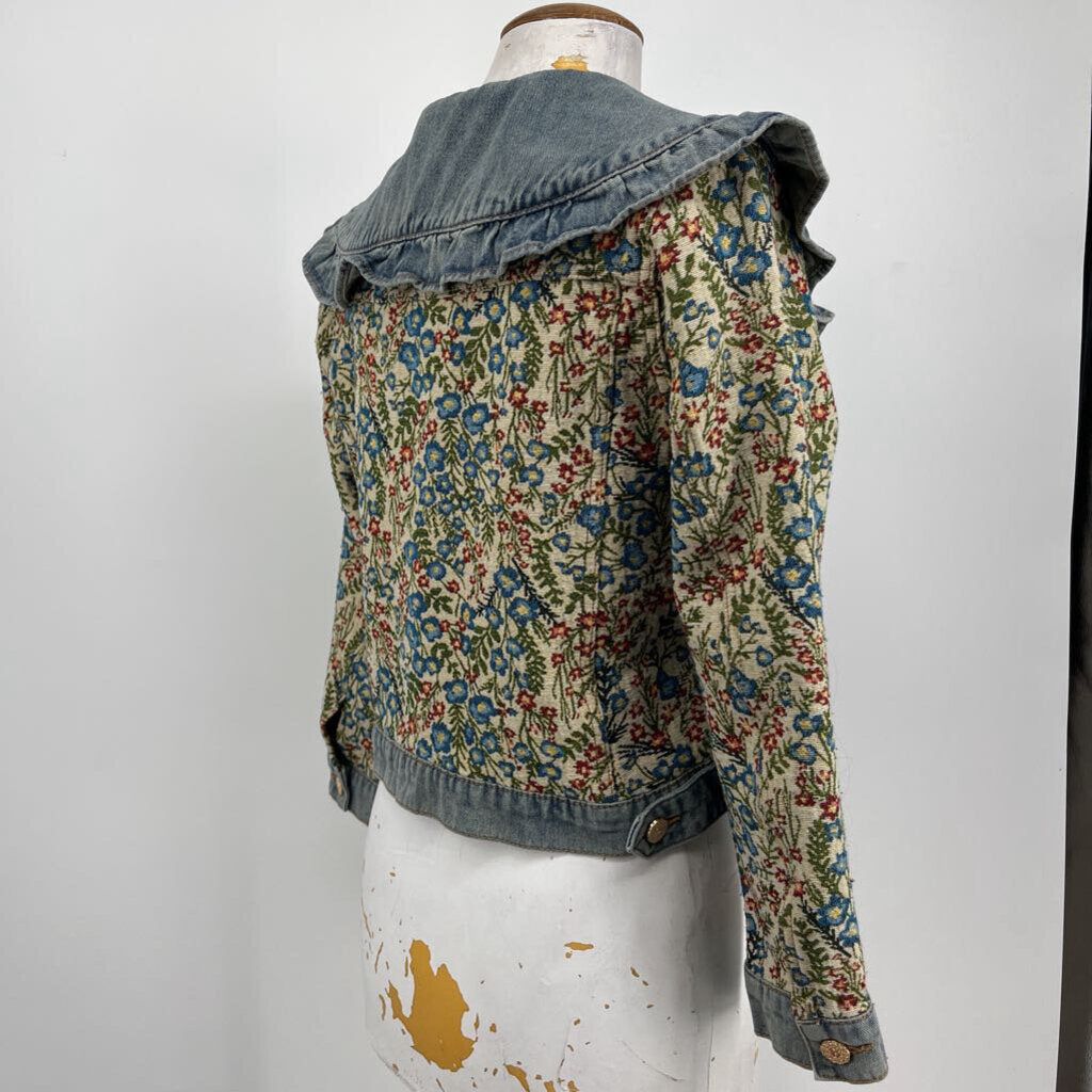 Floral Tapestry & Denim Jacket