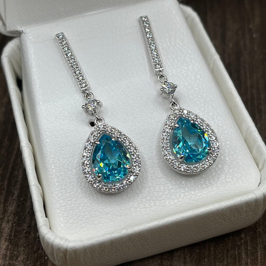 Blue Topaz & Sterling Earrings