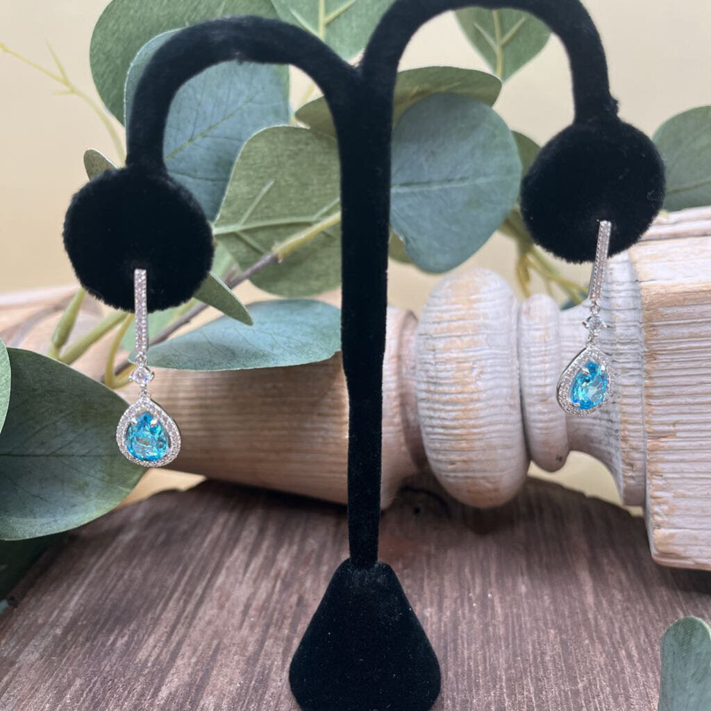 Blue Topaz & Sterling Earrings