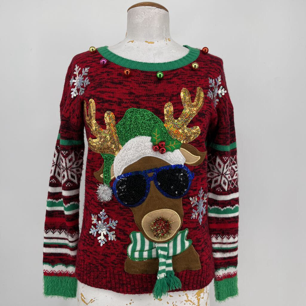 Embellished Reindeer Sweater