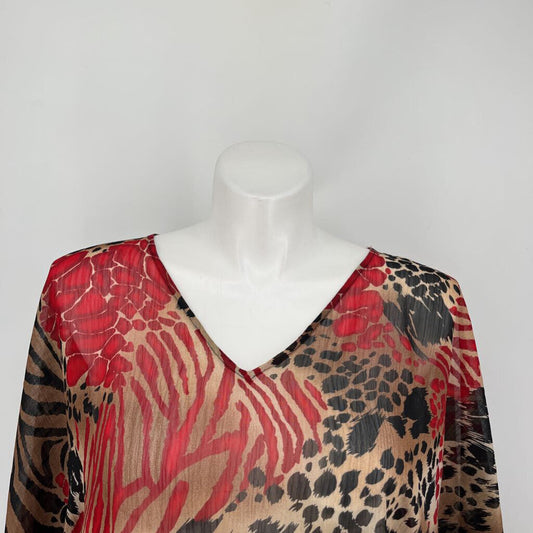 Chicos Animal Print Poncho