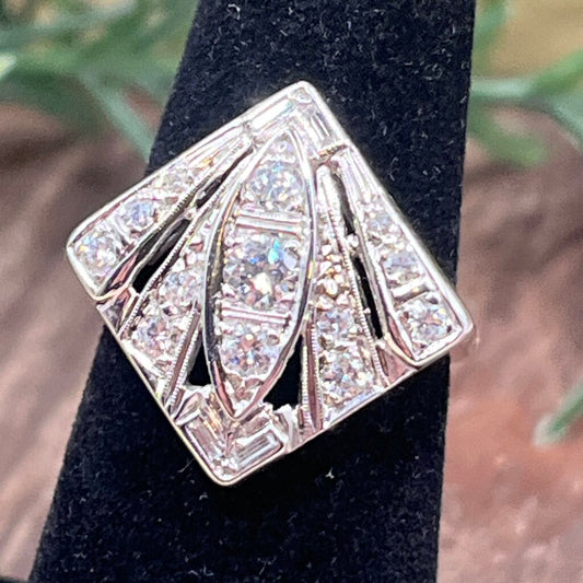 14k Art Deco Diamond Ring