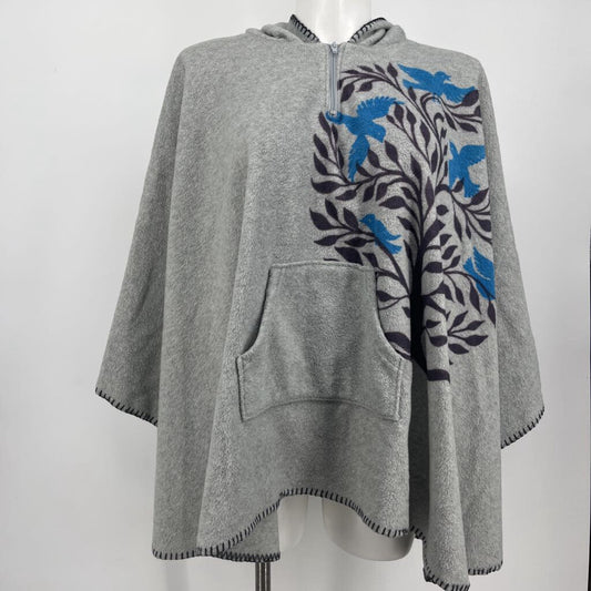 Green 3 Fleece Poncho