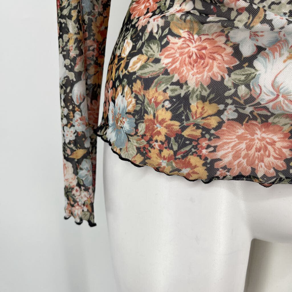 Floral L/s Mesh Shirt