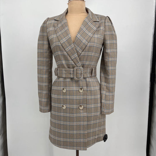 Adelynrae Plaid Blazer-Dress